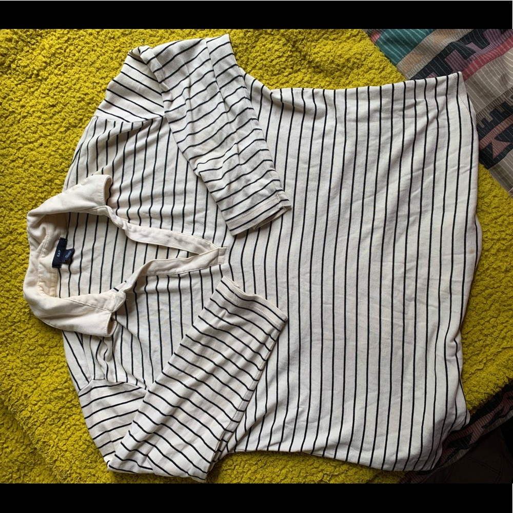 Wide striped Gap polo shirt.